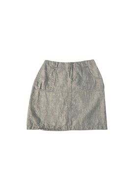 New York & Company Pinstripe Mini Skirt Gray Size 8 Career Office